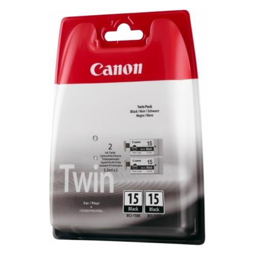 Canon Wkład atramentowy czarny (8190A002 / BCI15BK) (Podwójne opakowanie)