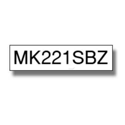 Brother Taśma do napisów czarny na biały (MK221SBZ), 9mm, nielaminowany