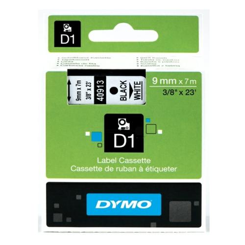 Dymo Etykiety czarny na biały (40913 / S0720680), 9mm, laminowany