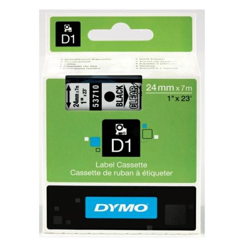 Dymo Etykiety czarny na przezroczysty (53710 / S0720920), 24mm, laminowany