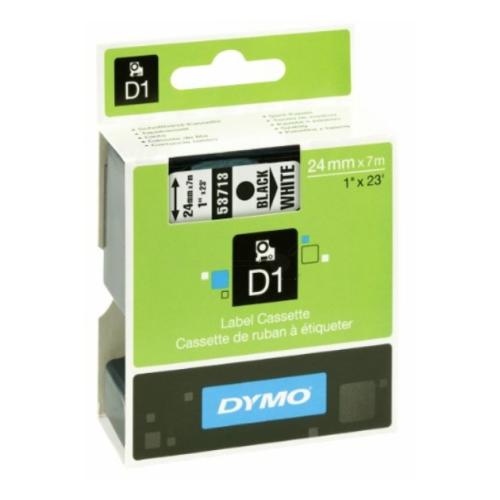Dymo Etykiety czarny na biały (53713 / S0720930), 24mm, laminowany