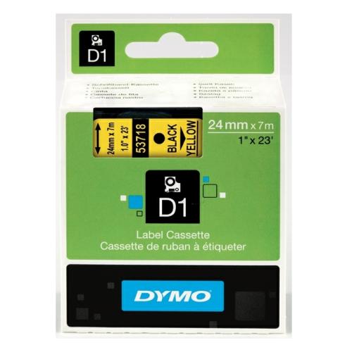 Dymo Etykiety czarny na żółty (53718 / S0720980), 24mm, laminowany