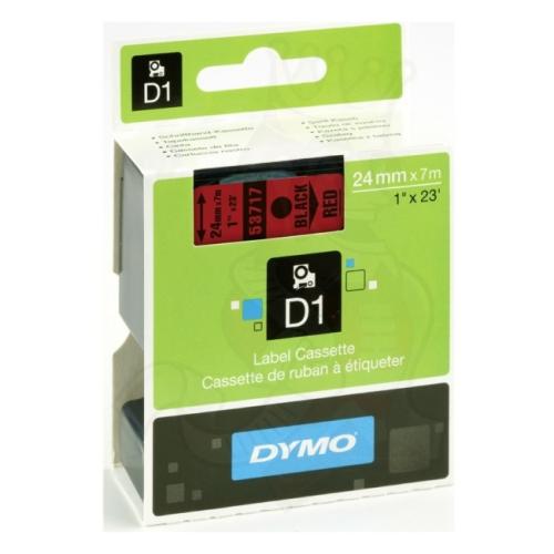 Dymo Etykiety czarny na czerwony (53717 / S0720970), 24mm, laminowany
