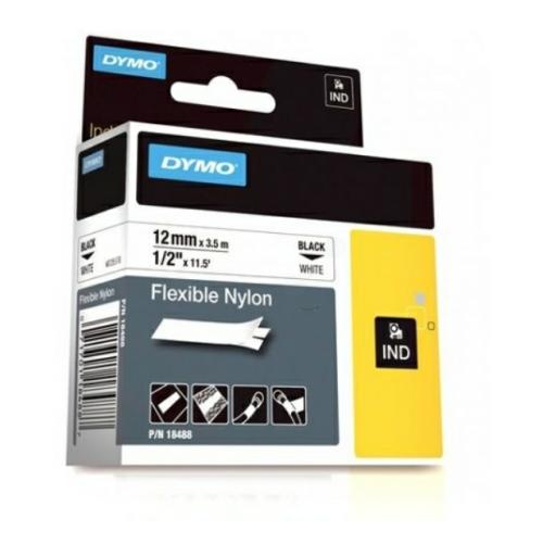 Dymo Taśma barwiąca czarny na biały (18758 / S0718100), 12mm, laminowany elastycznie