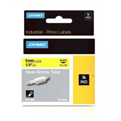 Dymo Rurka termokurczliwa czarny na żółty (18052 / S0718270), 6mm