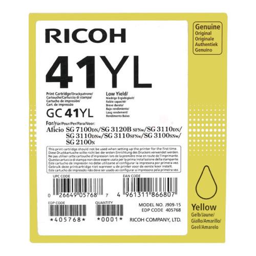Ricoh Wkład atramentowy żółty (405768 / GC41YL)