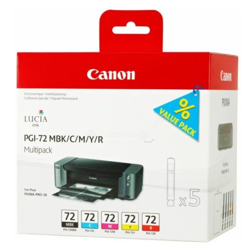 Canon Wkład atramentowy czarny matowy / cyjan / magenta / żółty / czerwony (6402B009 / PGI72) (multipack)