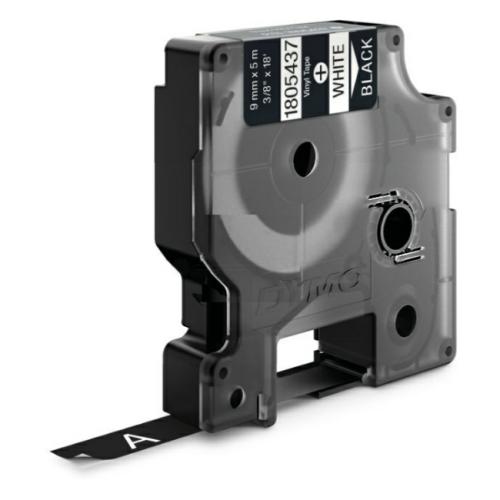 Dymo Taśma winylowa biały na czarny (1805437), 9mm, laminowany