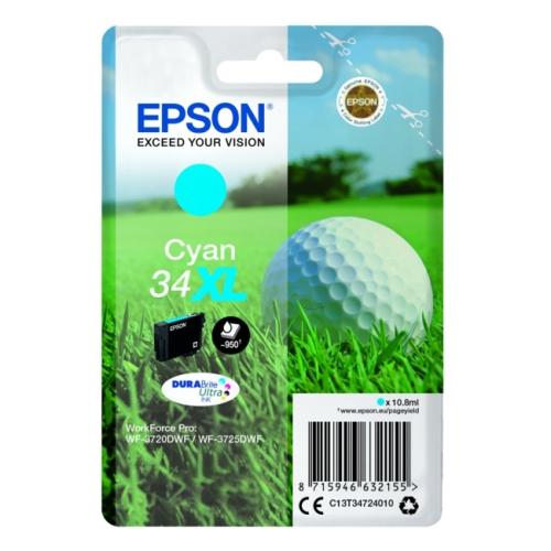 Epson Wkład atramentowy cyjan (C13T34724010 / 34XL) (high capacity)