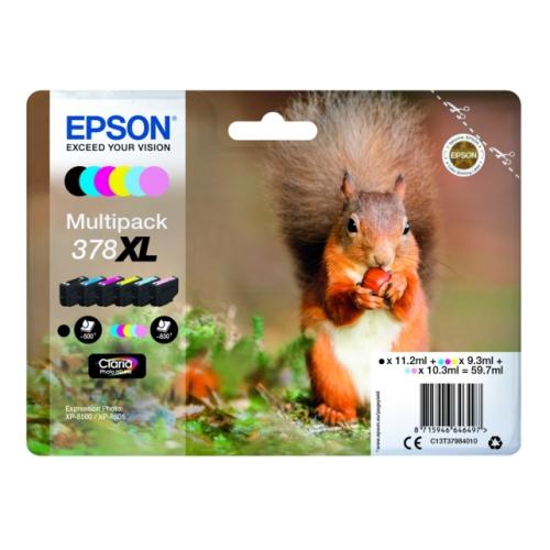 Epson Wkład atramentowy czarny / cyjan / magenta / żółty / cyjanowe zdjęcie / magenta zdjęcie (C13T37984010 / 378XL) (multipack, high capacity)