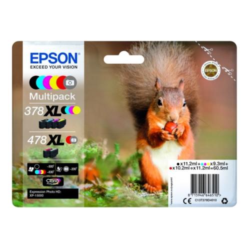 Epson Wkład atramentowy czarny / cyjan / magenta / żółty / czerwony / szary (C13T379D4010 / 378XL478XL) (multipack, high capacity)
