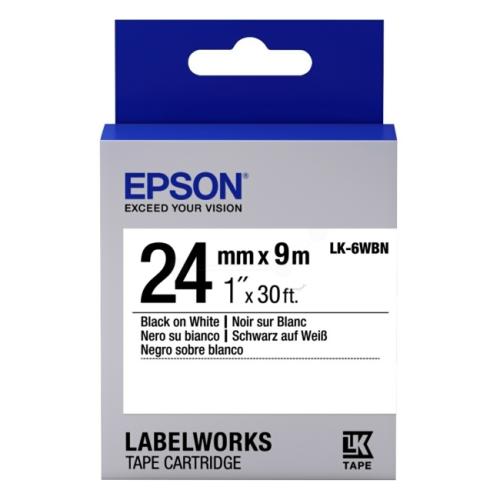 Epson Taśma barwiąca czarny / biały (C53S656006 / LK6WBN)