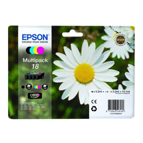 Epson Wkład atramentowy czarny / cyjan / magenta / żółty (C13T18064012 / 18) (multipack)