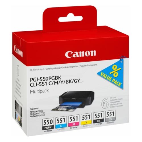 Canon Wkład atramentowy czarny / cyjan / magenta / żółty / szary (6496B005 / PGI550CLI551) (multipack)
