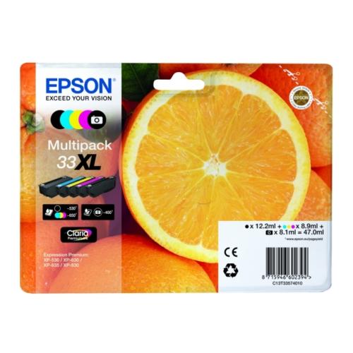 Epson Wkład atramentowy czarny / czarny zdjęcie / cyjan / magenta / żółty (C13T33574011 / 33XL) (multipack, high capacity)