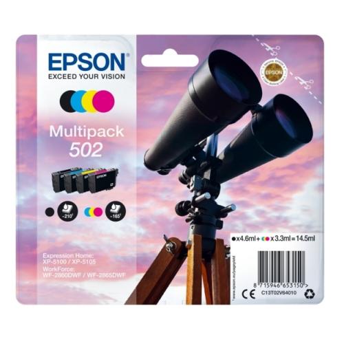 Epson Wkład atramentowy czarny / cyjan / magenta / żółty (C13T02V64010 / 502) (multipack)