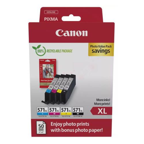Canon Wkład atramentowy / papier do zdjęć czarny / cyjan / magenta / żółty (0332C006 / CLI571XL) (multipack, high capacity)