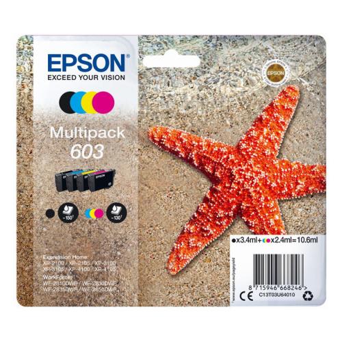 Epson Wkład atramentowy czarny / cyjan / magenta / żółty (C13T03U64010 / 603) (multipack)