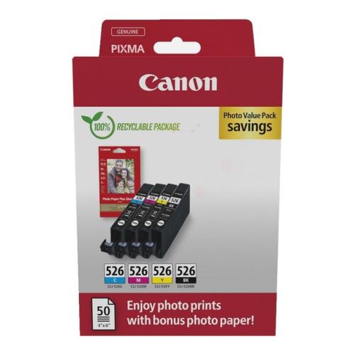 Canon Wkład atramentowy / papier do zdjęć czarny / cyjan / magenta / żółty (4540B019 / CLI526) (multipack)