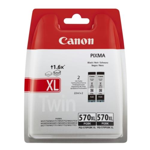 Canon Wkład atramentowy czarny (0318C010 / PGI570PGBKXL) (Podwójne opakowanie, high capacity)