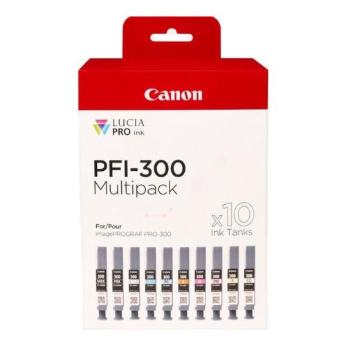 Canon Wkład atramentowy czarne zdjęcie / czarny matowy / cyjan / magenta / żółty / cyjanowe zdjęcie / magenta zdjęcie / czerwony / szary / optimizer (4192C008 / PFI300) (multipack)