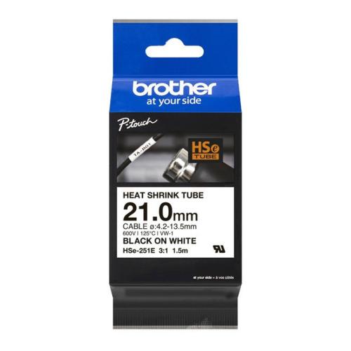 Brother Rurka termokurczliwa czarny / biały (HSE251E)
