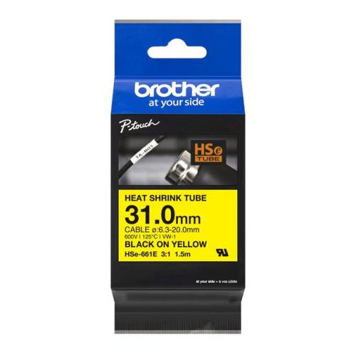 Brother Rurka termokurczliwa czarny / żółty (HSE661E)