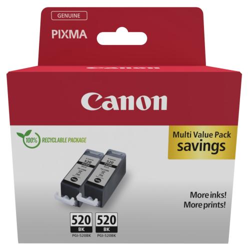 Canon Wkład atramentowy czarny (2932B019 / PGI520PGBK) (Podwójne opakowanie)