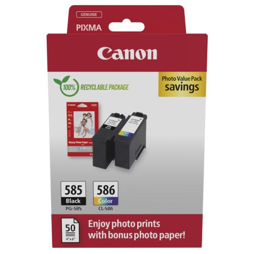 Canon Wkład atramentowy / papier do zdjęć czarny / kolor (6205C004 / PG585CL586) (Podwójne opakowanie, multipack)