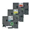 Brother Taśma do napisów czarny na biały / czerwony / żółty (TZE31M3), 12mm, laminowany (multipack)
