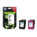 HP Wkład atramentowy czarny / kolor (N9J72AE / 301) (Podwójne opakowanie, multipack)
