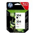 HP Wkład atramentowy czarny / kolor (3JB05AE / 304) (Podwójne opakowanie, multipack)