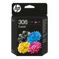 HP Wkład atramentowy czarny / kolor (6L6S6UE / 308) (Podwójne opakowanie, multipack)